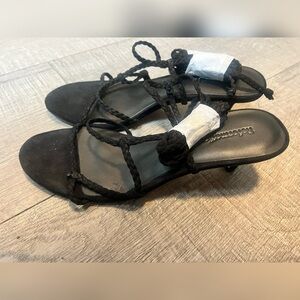 Reformation Black Strappy Porto Heels NEW Size 5.5 $218